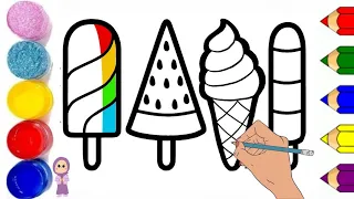 How to draw easy icecreams | Icecream drawing, colouring & painting @Gul-e-ZahraArt