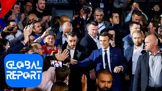 Macron receives a rockstar welcome at mass campaign rally in Paris | #shorts
