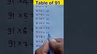 91 table trick | table trick of 91 | table of 91 | 91 ka table trick😱 | #trending  #table #tables