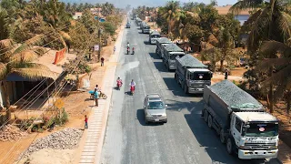 The Great Gravel Paving Machines in the World Are in Operation. Technology for building Nation roads