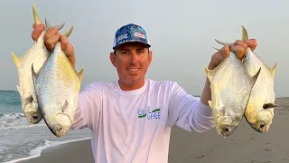 POMPANO ( Surf Fishing ) Catch Clean & Cook