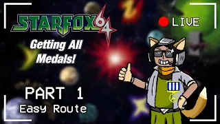 Getting All of the Medals in Star Fox 64!  Pt. 1 (Easy Route) - JT Gunner Livestreams