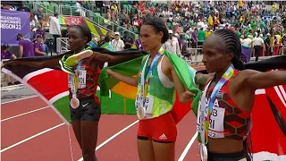 Letesenbet Gidey wins the women's 10,000M final at the World Athletics Championship 2022 in Oregon.