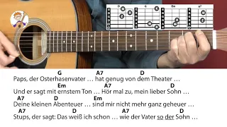 Stups, der kleine Osterhase - Rolf Zuckowski, Cover, Akkorde & Text für Gitarre zum Mitspielen