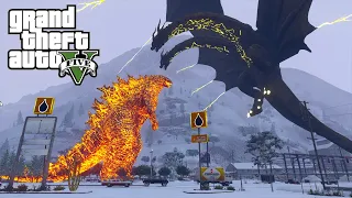 Nuclear Godzilla vs King Ghidorah (Monster Zero) Final Battle - GTA V Mods