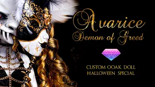 17" Doll Repaint! - Avarice Demon of Greed, Halloween Collab - OOAK Doll