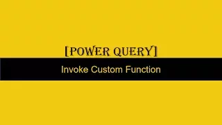 Invoke Custom Function Power Query