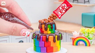 Amazing KitKat Cake Dessert | Awesome Miniature 2-Tier KitKat Rainbow Cake