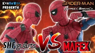 Spiderman Homecoming Action Figure Comparison - S.H Figuarts VS Mafex