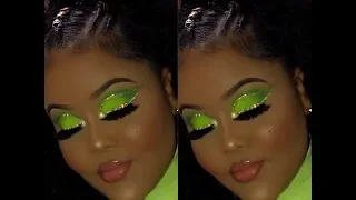 Neon Green Glitter Makeup Tutorial | Maquillaje Verde Neon