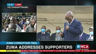 Zuma addresses supporters following postponement of corruption trial