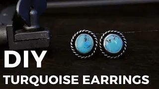 How To Make Silver Turquoise Stud Earrings | Silversmithing Jewelry Tutorials