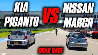 Nissan March VS Kia picanto 1/4 de Milla Drag Race