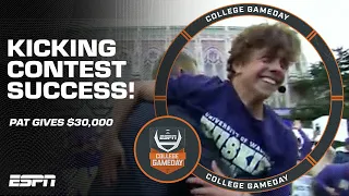 GameDay's FIRST KICKING CONTEST SUCCESS 🤩 Greyson STUNS Pat McAfee | College GameDay