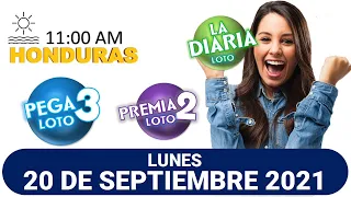 Sorteo 11 AM Resultado Loto Honduras, La Diaria, Pega 3, Premia 2, LUNES 19 de septiembre 2021