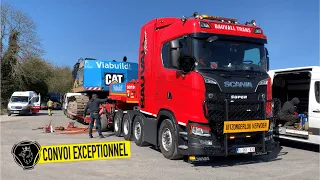 Scania S730 8x4: Moving A 70 Ton Caterpillar Excavator | Bauvall Trans