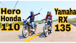 Yamaha RX 135 vs Splendor ki race !! Yamaha RX 135 vs Splendor top 100 kilometre prati ghanta speed