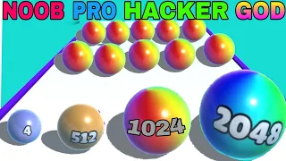 NOOB vs PRO vs HACKER vs GOD in Ball Merge 2048