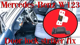 Mercedes Benz W123 - Fix the door lock striker with replacement rubber plastic repair Class E