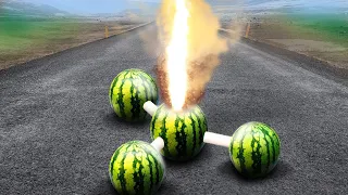 Powerful Watermelon Volcano 🌋 Fire Chain Reaction | Not for Weak Heart People🔥