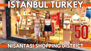 ISTANBUL TURKEY EXPLORING NISANTASI SHOPPING DISTRICT 12 AUGUST 2023 WALKING TOUR | 4K UHD 60FPS