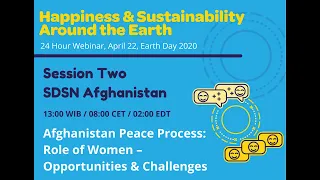 SDSN Afghanistan | Peace Process: Role of Women – Opportunities & Challenges