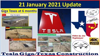 Tesla Gigafactory Texas 21 January 2021 Cyber Truck & Model Y Factory Construction Update (08:00AM)