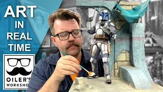 Art In Real Time Ep1: Action Figure Diorama Build Star Wars themed Display