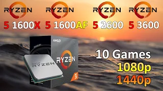 Ryzen 5 1600X vs Ryzen 5 1600AF vs Ryzen 5 2600 vs Ryzen 5 3600 - Test in 10 Games | 1080p and 1440p