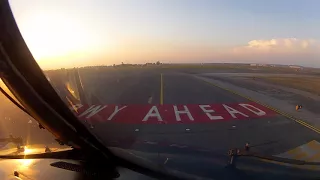 [COCKPIT] View taxing and takeoff runway 25 at FCO Rome Fiumicino airport