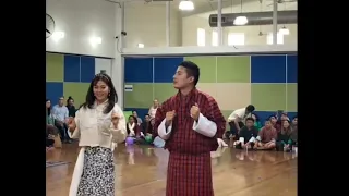 Bhutanese  actor and actress offering the song to HH Garap Rinpoche in Australia October 8, 2022