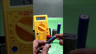 How to test  a cell and battery with basic digital multimeter #Shorts