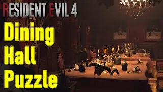 Resident Evil 4 remake dining hall puzzle guide, chapter 9 snake statue puzzle