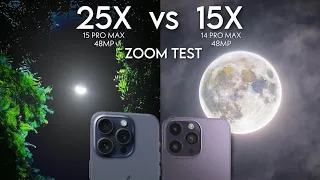 iPhone 15 Pro Max vs iPhone 14 Pro Max | Live Zoom Test | 25X vs 15X