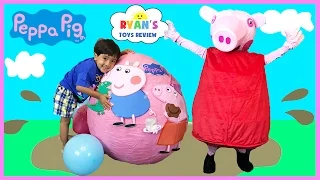 Peppa Pig Giant Surprise Egg Opening with Peppa Pig Toys