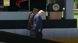 Trump walking down ramp Jeopardy Theme