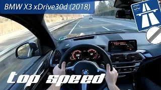 BMW X3 xDrive30d (2018) on German Autobahn - POV Top Speed Drive