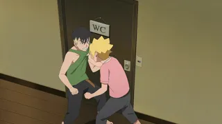 Naruto gets angry at Boruto and Kawaki and wins the toilet battle