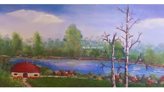 How to paint a tree and branches Lesson 5, Step by Step Landscape painting for beginners