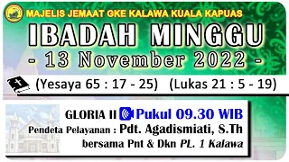 IBADAH MINGGU (di Gereja Gloria) 13 November 2022