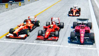 Ferrari F1 2022 vs Ferrari F1 2009-2013-2015 at Interlagos