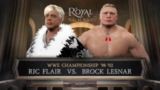 WWE 2K17 Brock Lesnar Vs Ric Flair WWF Championship