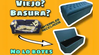 Baul tapizado - con material de reciclaje