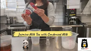 Jasmine Milk Tea w/ Condensed Milk | Cafe Vlog | Bubble Tea | Boba Barista | Boba Shop | Boba Recipe