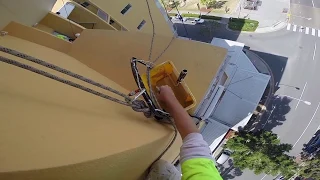 How To Paint A High-Rise Using Rope Access - Unbelievable skill.