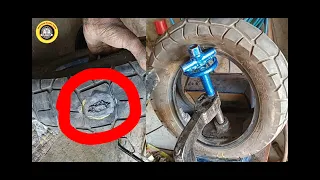 Tubeless tyre cut repair vulcanizing // easy method