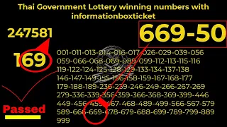 Thai Government Lottery winning numbers with informationboxticket-16-10-2022