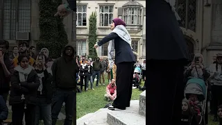 American-Palestinian Activist Linda Sarsour at Student Encampment at Princeton University 4-27-24