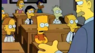 Bart Simpson chased by christian school religious mob