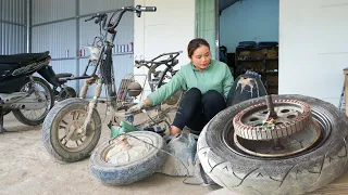 TIMELAPSE:60days Repaired And Restored Old Electric Motorbike To New Ones - Cub 50CC Motorbike